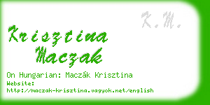 krisztina maczak business card