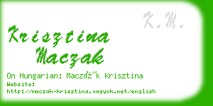 krisztina maczak business card